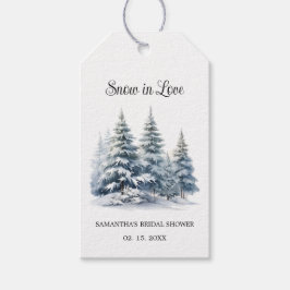 Winter Kiefernwald Schnee in Liebe Brautparty Geschenkanhänger