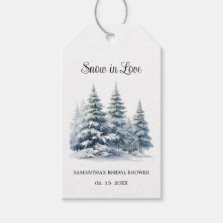 Winter Kiefernwald Schnee in Liebe Brautparty Geschenkanhänger