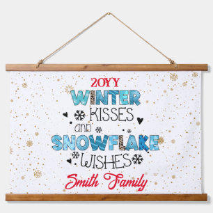 Winter Kisses individualisieren Wandteppich Mit Holzrahmen