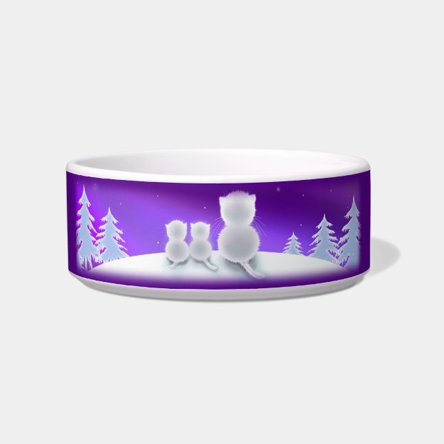 Winter Kitty Family Cat Food Bowl Napf (Links)