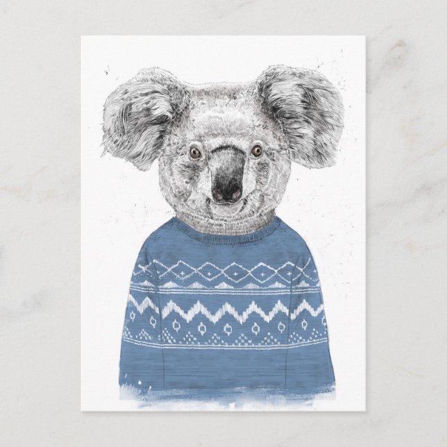Winter koala postkarte (Vorderseite)