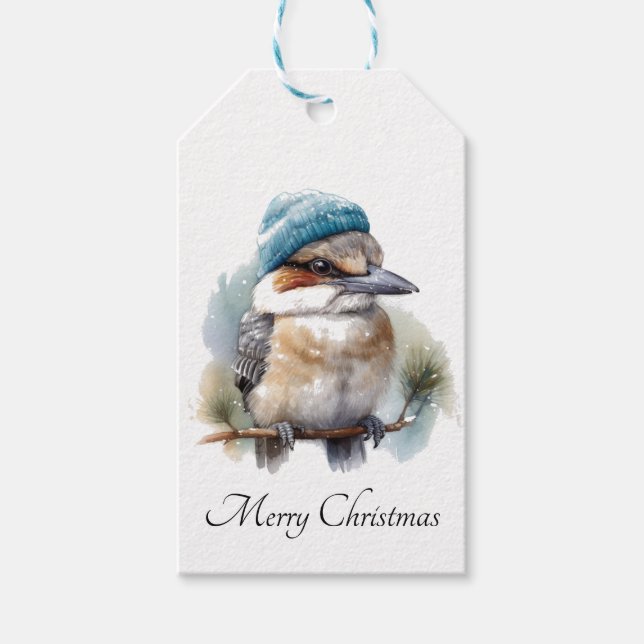 Winter Kookaburra Wünsche, Brauch Geschenkanhänger (Vorderseite)