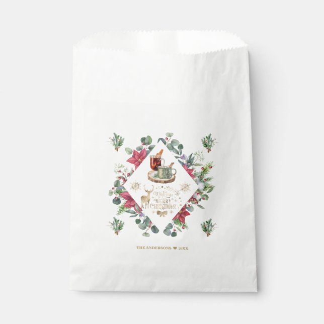 Winter Kranz Script wünschen Ihnen ein frohes Weih Geschenktütchen (Vorderseite)