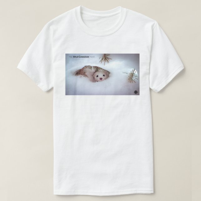 Winter - Kurz-geschliffenes Weasel T-Shirt (Design vorne)
