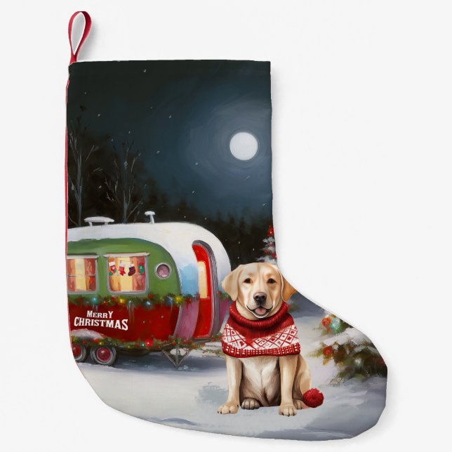 Winter Labrador Caravan Weihnachtsabenteuer Kleiner Weihnachtsstrumpf (Vorderseite)