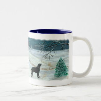 Winter-Labrador-Tasse Zweifarbige Tasse