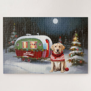 Winter-Labrador-Wohnwagen-Weihnachtsabenteuer
