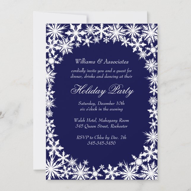 Winter Lace Corporate Holiday Party Einladung (Vorderseite)