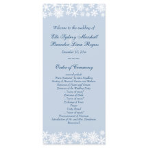 Winter Lace on Icy Blue Wedding Program
