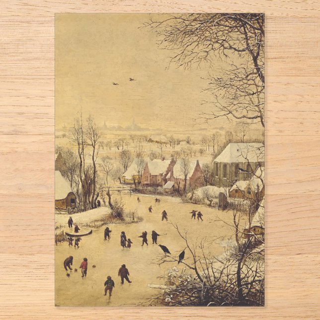 Winter landscape with bird trap by Pieter Brueghel Acryleinladungen (Vorderseite)