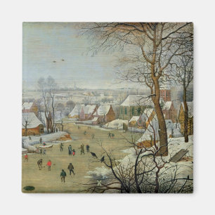 Winter-Landschaft mit Skatern und einer Magnet