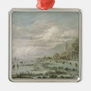 Winter-Landschaft Silbernes Ornament