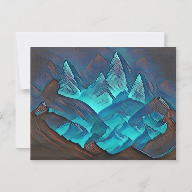 Winter landschaftlicher Schneeberg Flachkarte (Vorderseite)