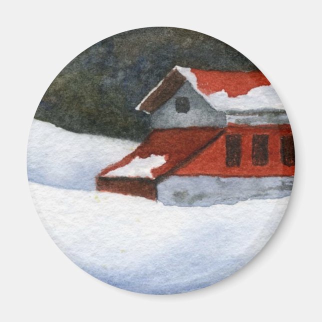 Winter Landschaftsmagnet Magnet (Vorne)