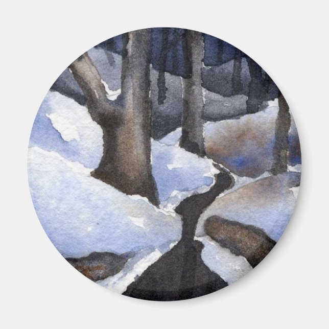 Winter Landschaftsmagnet Magnet (Vorne)