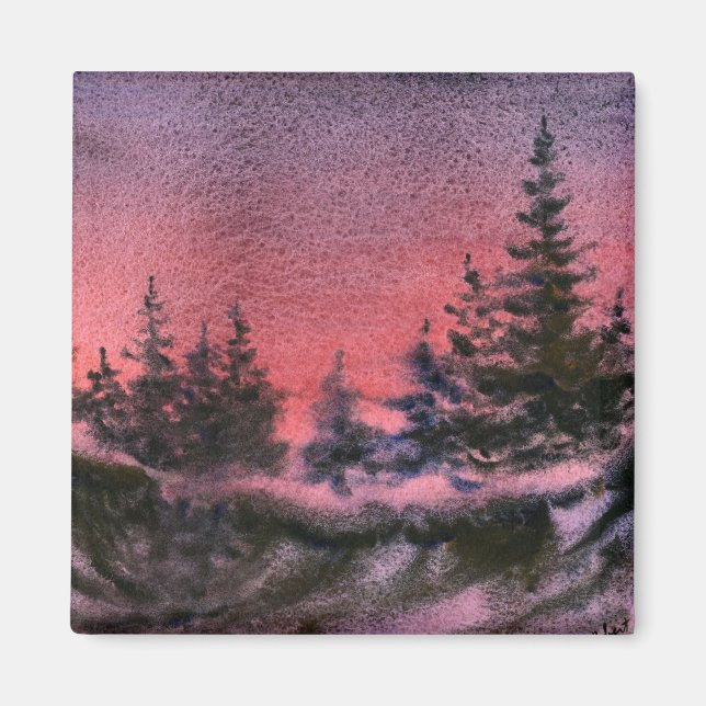 Winter Landschaftsmagnet Magnet (Vorne)