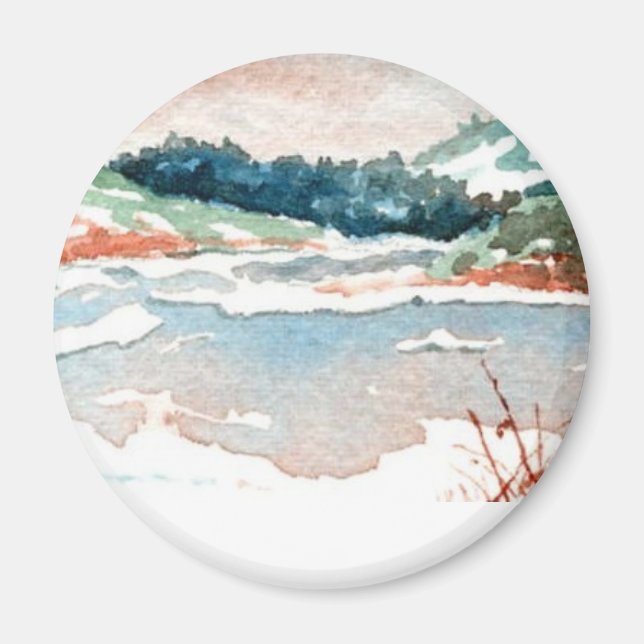 Winter Landschaftsmagnet Magnet (Vorne)