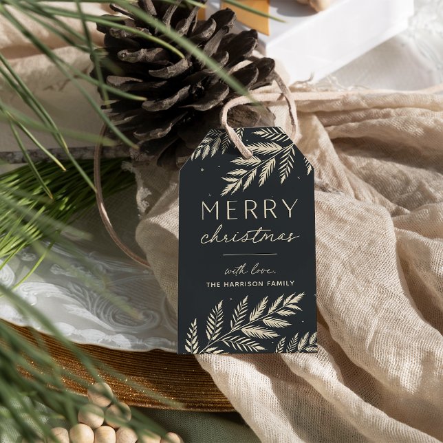 Winter Laurel | Personalisiert Frohe Weihnachten Geschenkanhänger (Von Creator hochgeladen)