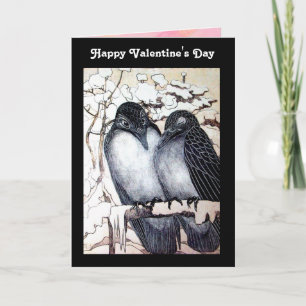 WINTER LIEBESVÖGEL / Frohen Valentinstag Feiertagskarte