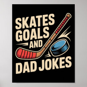 Winter Liebhaber Eislaufen Lustiger Hockeyspieler Poster