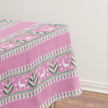 Winter Light Pink und White Christmas Fair Isle