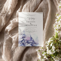 Winter Lila Pine Snow Wedding Party