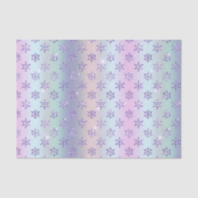 Winter Lila Schneeflocken Illustration Seidenpapier (Vorderseite)
