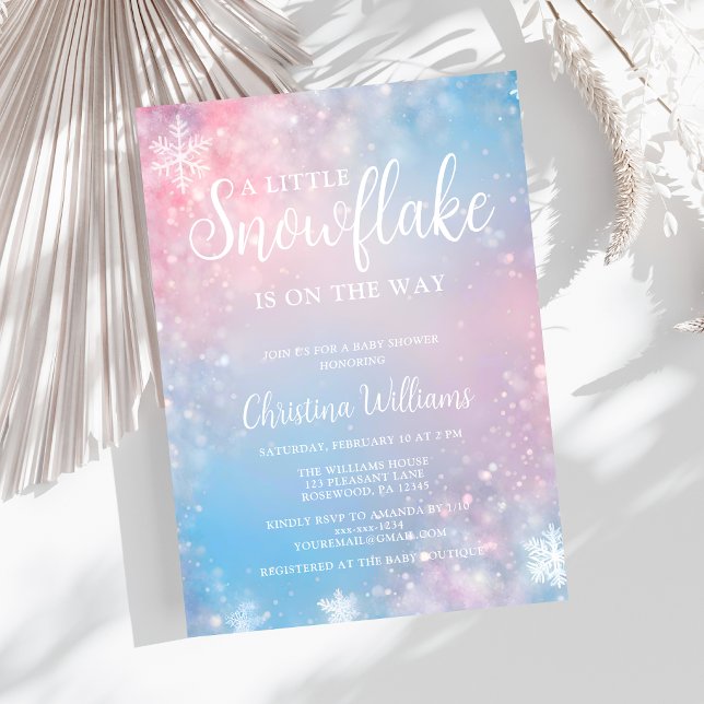 Winter Little Snowflake Kinderdusche Einladung (Von Creator hochgeladen)