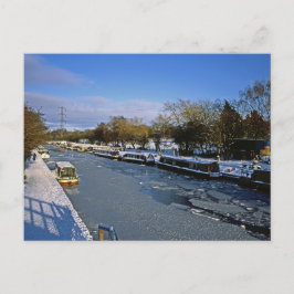 Winter Macclesfield Canal Cheshire England Postkarte