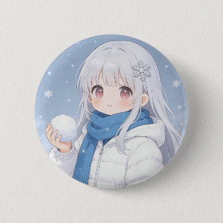 Winter-Mädchen-Button Button