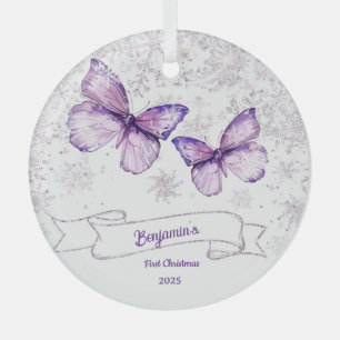 Winter Mädchen Schmetterling Baby Erster Geburtsta Ornament Aus Glas