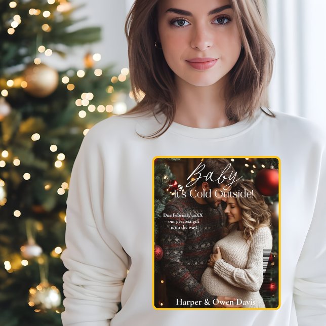 Winter Magazine Cover Pregnancy Foto Sweatshirt (Christmas Magazine Cover Pregnancy photo Sweatshirt)