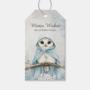 Winter Magic Owl Geschenktag Geschenkanhänger