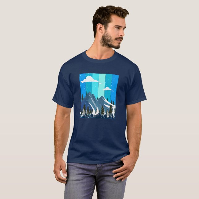 Winter Magic Retro Christmas Vector T-Shirt (Vorne ganz)