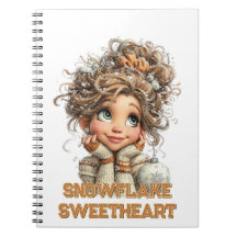 Winter-Magie Süßes Cozy-Mädchen-Spiralnotizbuch 