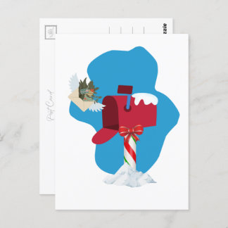 Winter Mailbox Airmail Postkarte