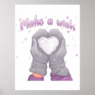 Winter Make A Wish Mädchenhaft  Poster
