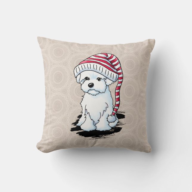 Winter-Maltipoo Kissen (Vorderseite)