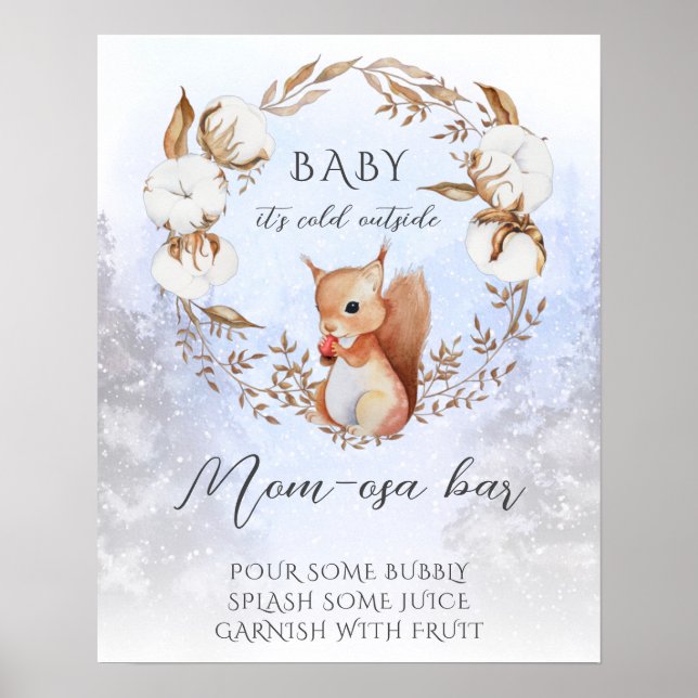 Winter Mama osa Bar Baby Shower Poster (Vorne)