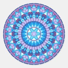 Winter Mandala Runder Aufkleber