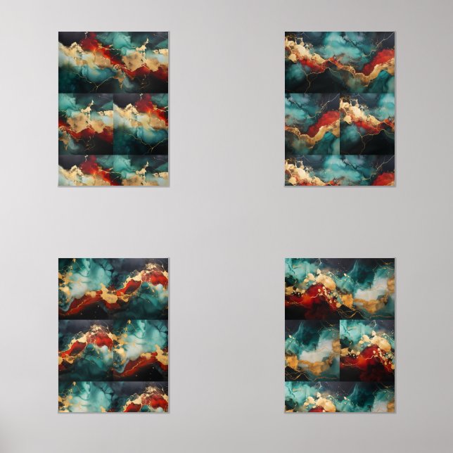 Winter Marble Gallery – Framed Christmas Print Set (Vorderseite)