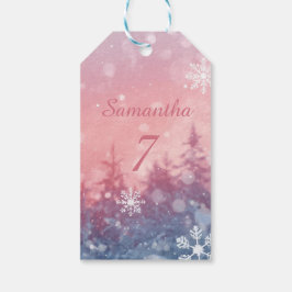 Winter Märchen Geschenkanhänger, verzauberte Schne Geschenkanhänger