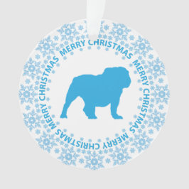 Winter-Märchenland-blaue u. weiße Ornament