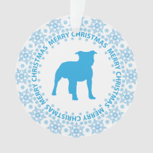 Winter-Märchenland-blaue u. weiße Ornament