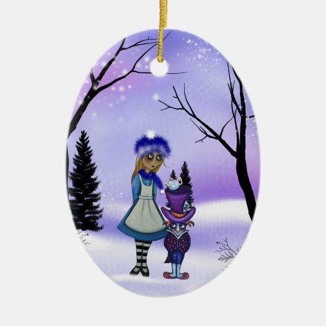 Winter-Märchenland-Kollektor-Verzierung Keramik Ornament (Vorne)