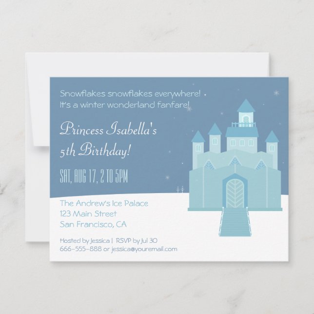 Winter-Märchenland-Prinzessin Birthday Party Einladung (Vorderseite)