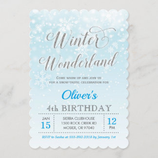 Winter-Märchenland-Schneeflocke-blauer Einladung