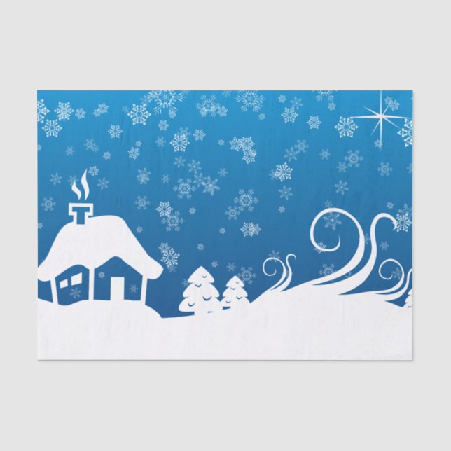 Winter-Märchenland-Seidenpapier Seidenpapier (Vorderseite)