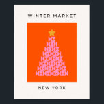 Winter Market 02 Christmas Tree Pink And Orange Poster<br><div class="desc">Winter Market | 02 - New York – Holiday Christmas Tree - Festive Decor – Pink And Orange.</div>