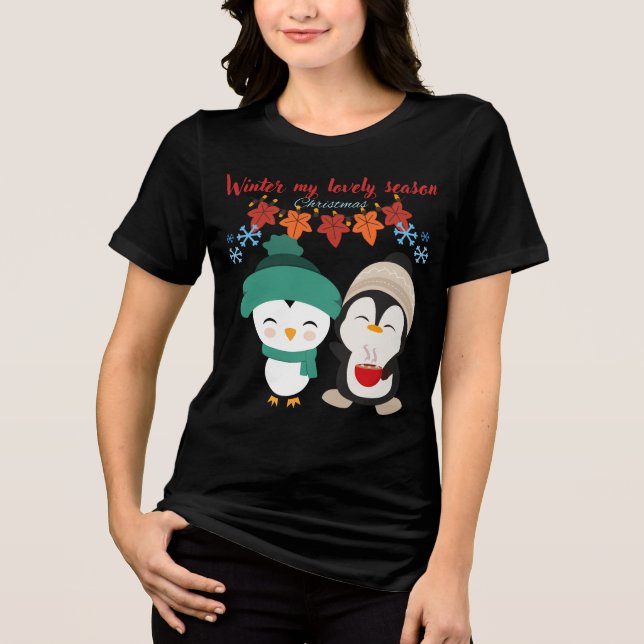 Winter Meine schöne Jahreszeit - gemütliche Weihna Tri-Blend Shirt (Vorderseite)